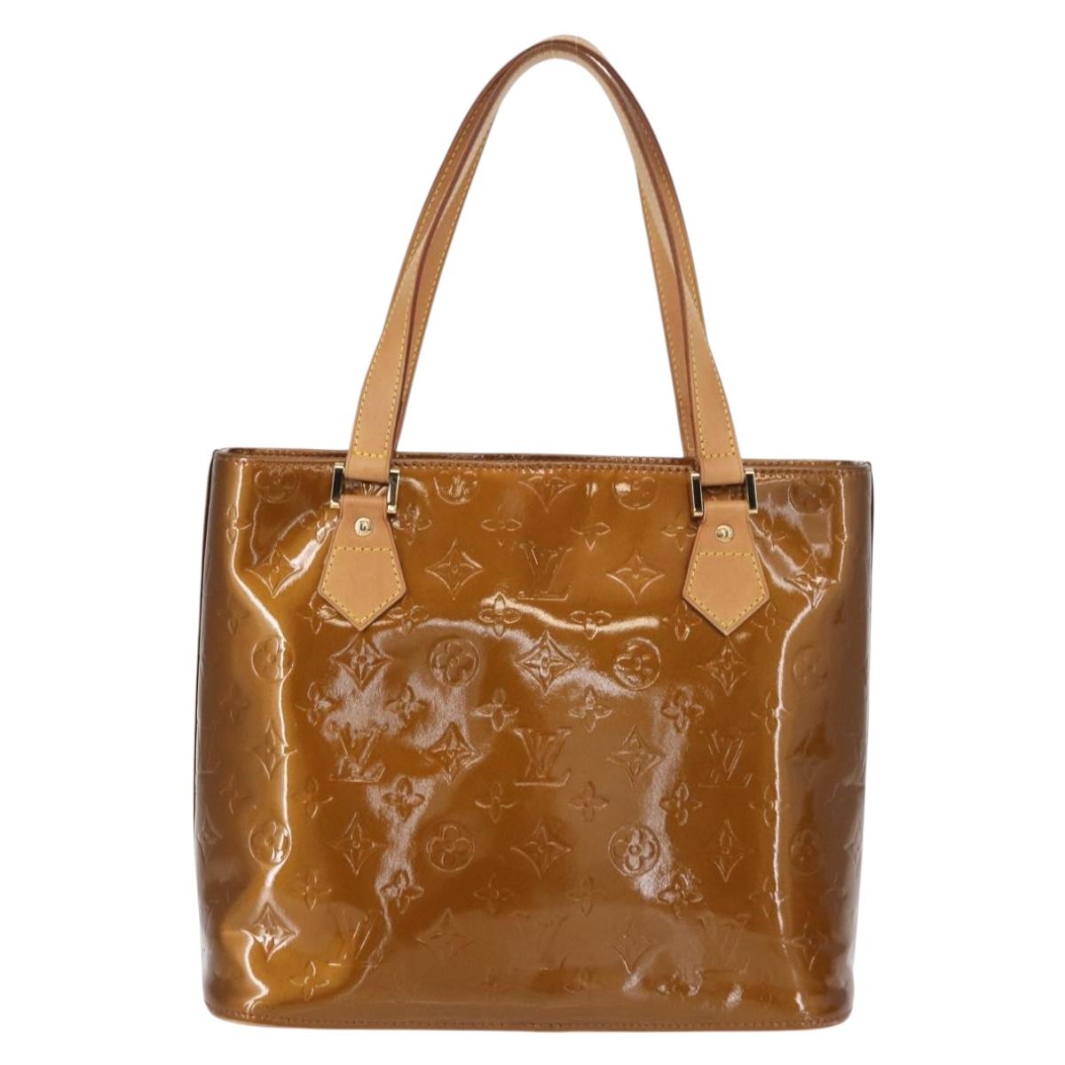 LOUIS VUITTON Monogram Vernis Houston Hand Bag Bronze M91122 LV Auth 152873