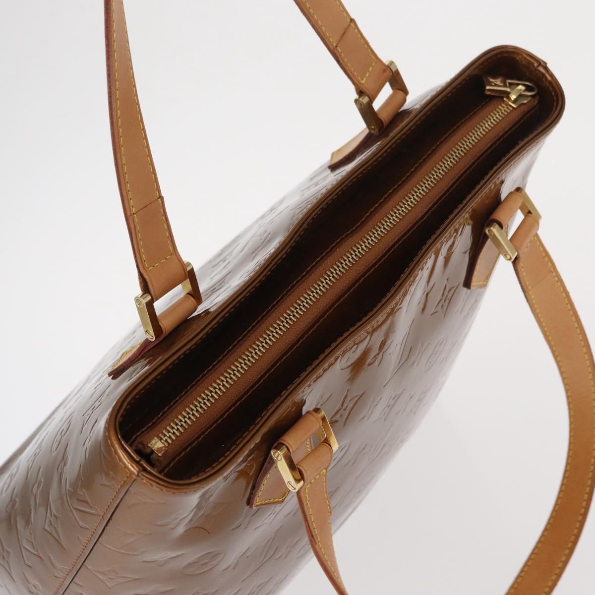 LOUIS VUITTON Monogram Vernis Houston Hand Bag Bronze M91122 LV Auth 152873