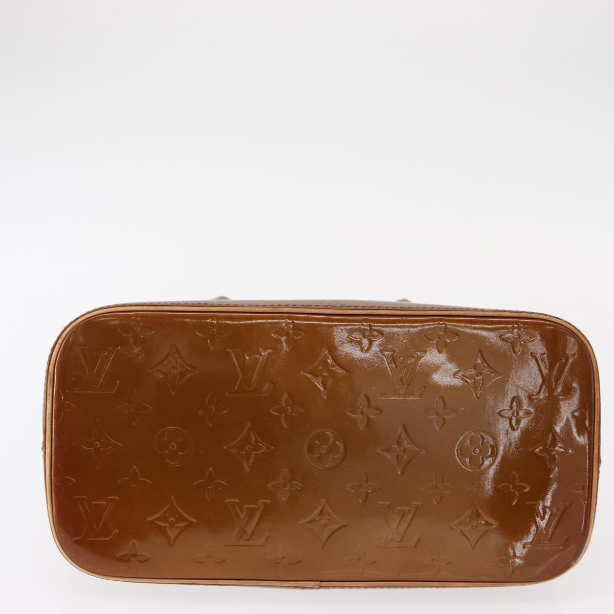 LOUIS VUITTON Monogram Vernis Houston Hand Bag Bronze M91122 LV Auth 152873