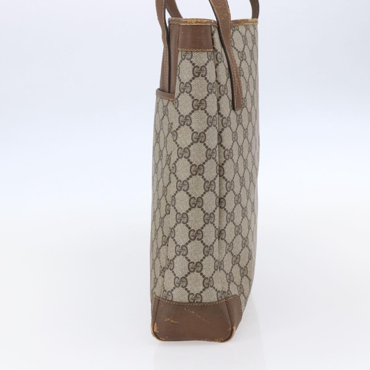 GUCCI GG Supreme Tote Bag PVC Beige Gold 002 115 0035 Auth 152877