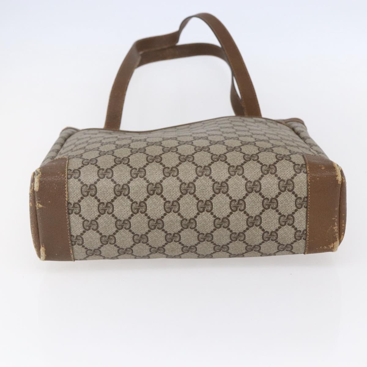 GUCCI GG Supreme Tote Bag PVC Beige Gold 002 115 0035 Auth 152877