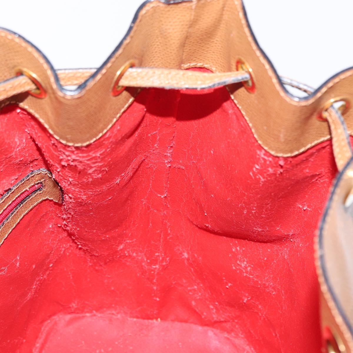 CELINE Shoulder Bag Leather Brown Gold Auth 152879