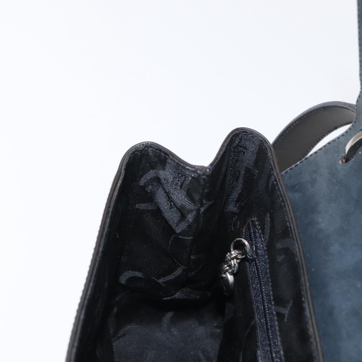 Salvatore Ferragamo Vala Shoulder Bag Leather Black Silver Auth 152882