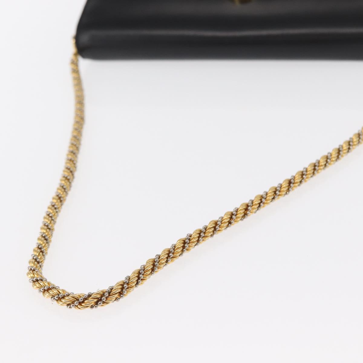 GUCCI Chain Shoulder Bag Leather Black Gold 447632 Auth 152883