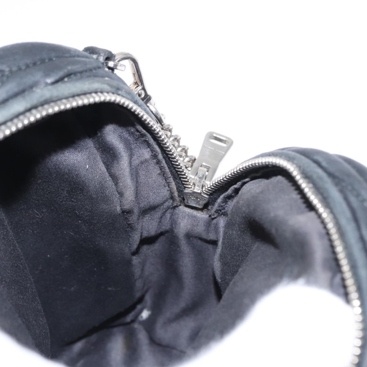 Miu Miu Matelasse Chain Shoulder Shoulder Bag Leather Black Silver Auth 152885