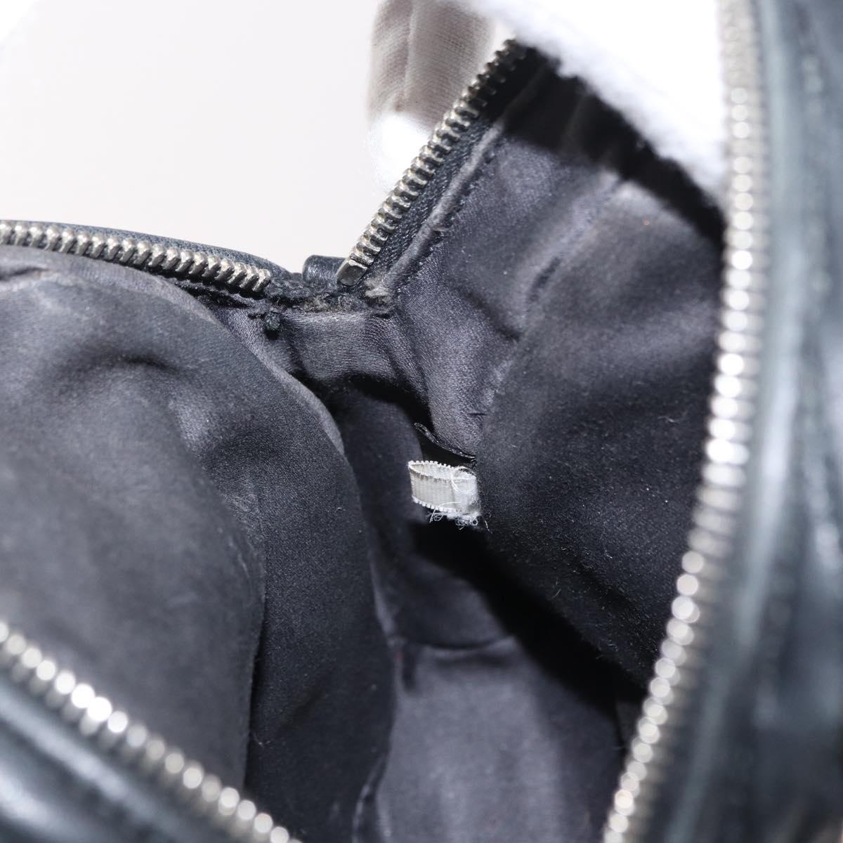 Miu Miu Matelasse Chain Shoulder Shoulder Bag Leather Black Silver Auth 152885