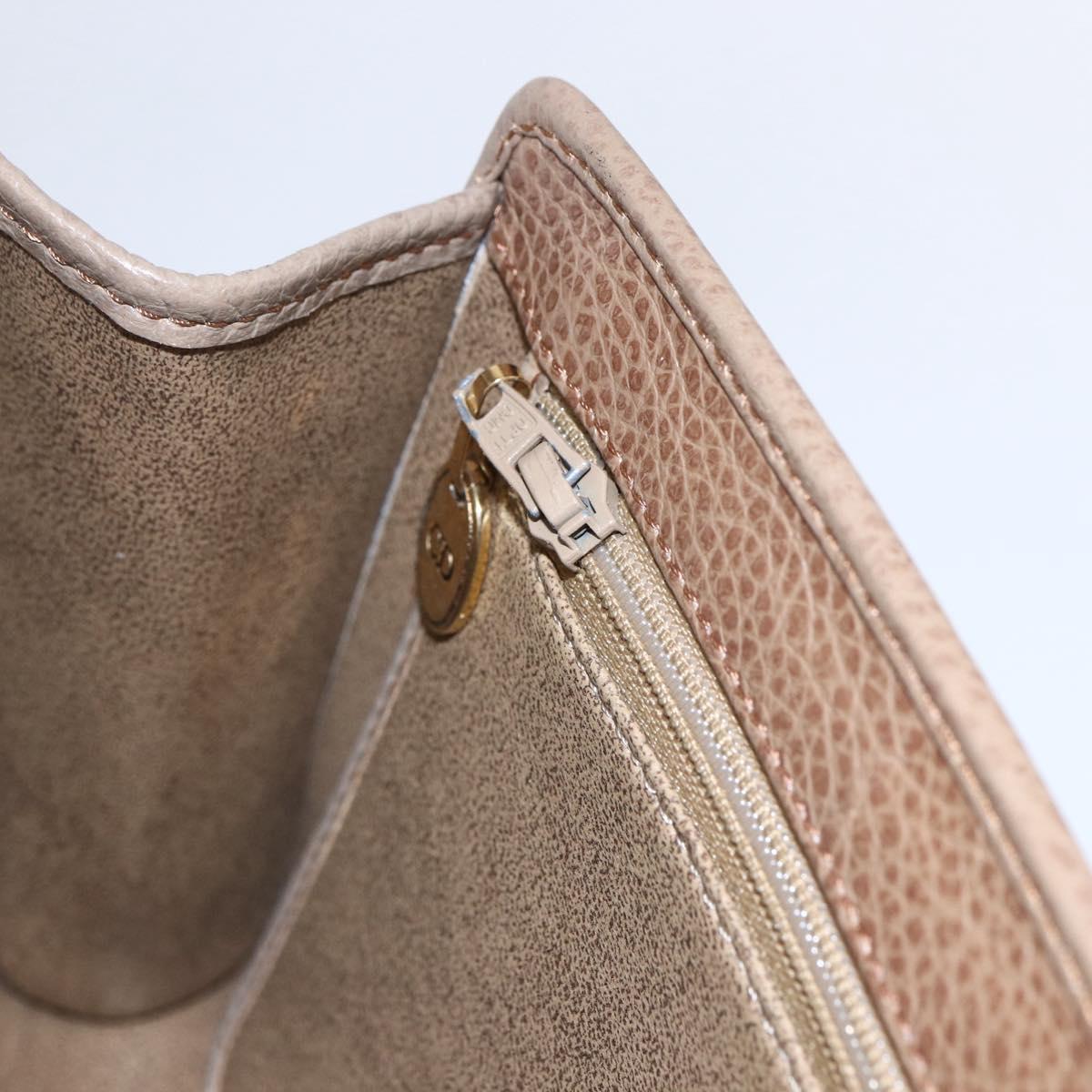 Christian Dior Shoulder Bag Leather Brown gold Auth 152886