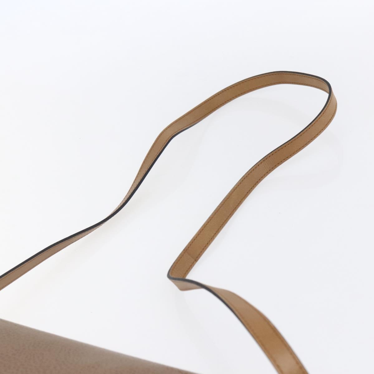 Christian Dior Shoulder Bag Leather Brown gold Auth 152886