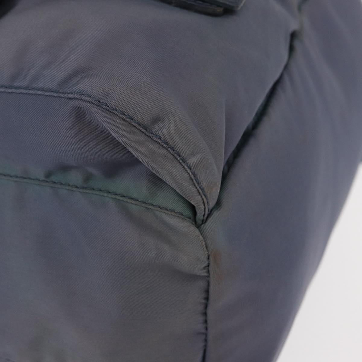 PRADA Backpack Nylon Blue Silver Auth 152888