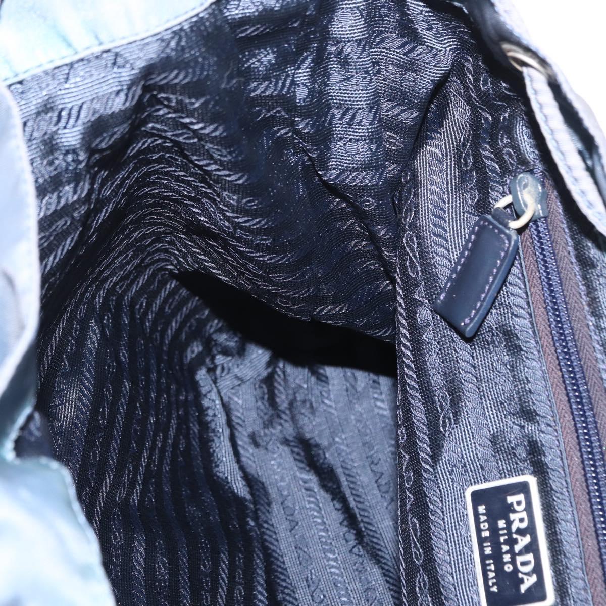 PRADA Backpack Nylon Blue Silver Auth 152888