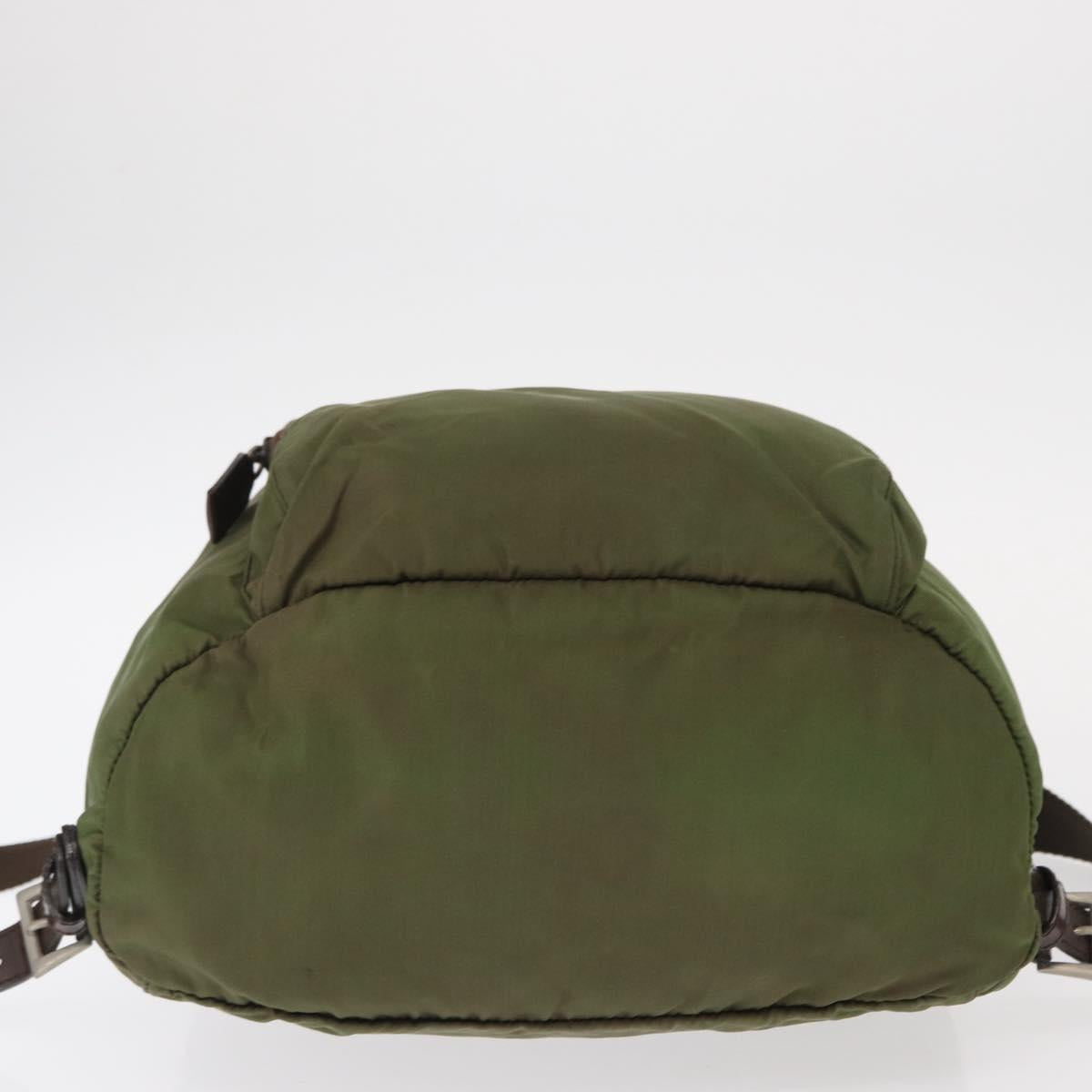 PRADA Backpack Nylon Khaki Silver Auth 152889