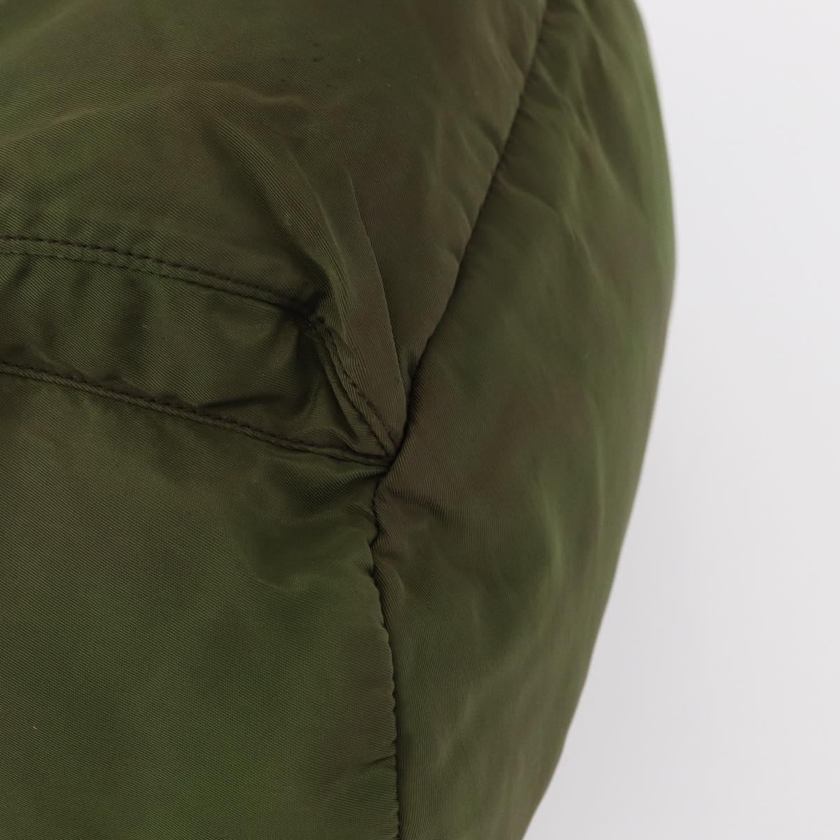 PRADA Backpack Nylon Khaki Silver Auth 152889