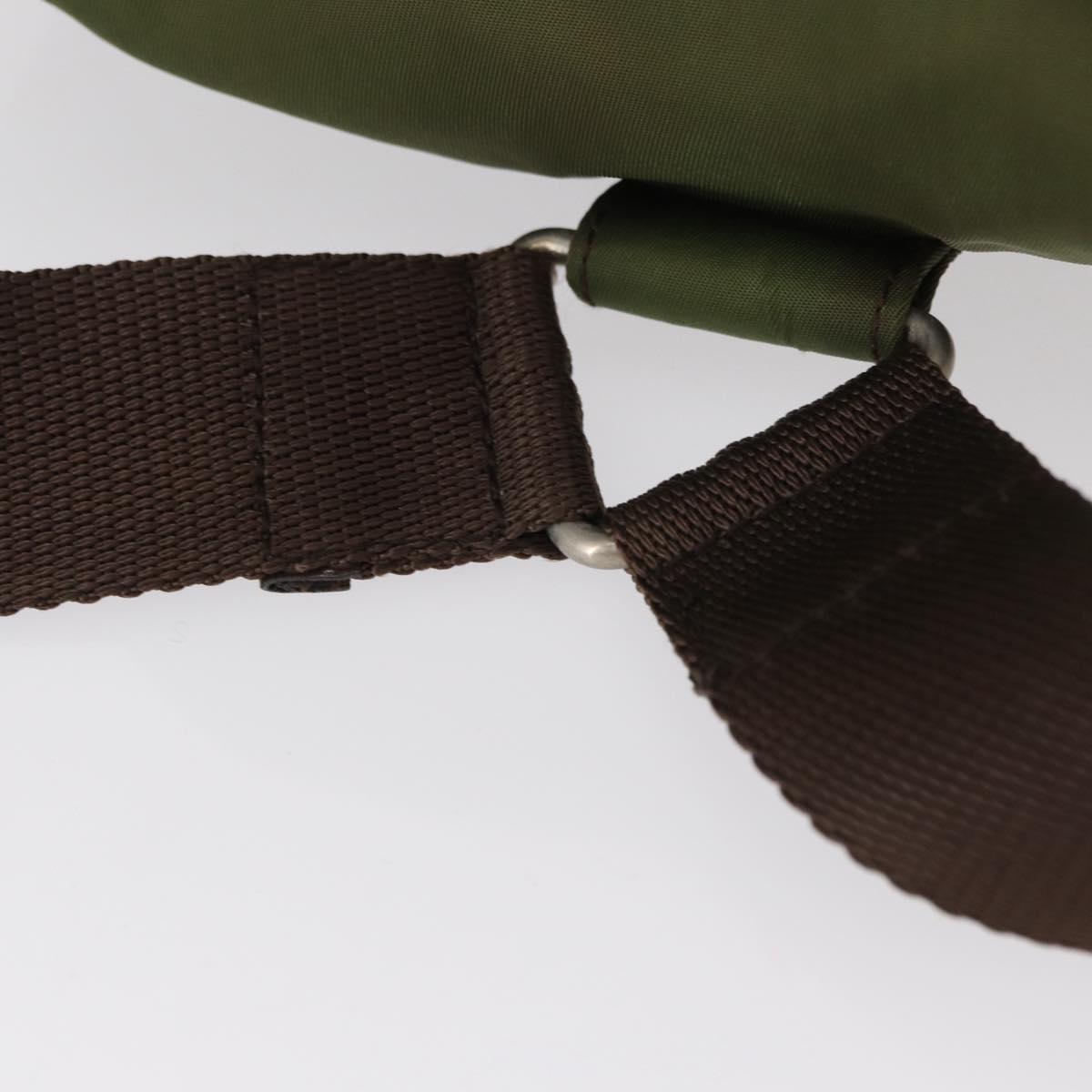 PRADA Backpack Nylon Khaki Silver Auth 152889