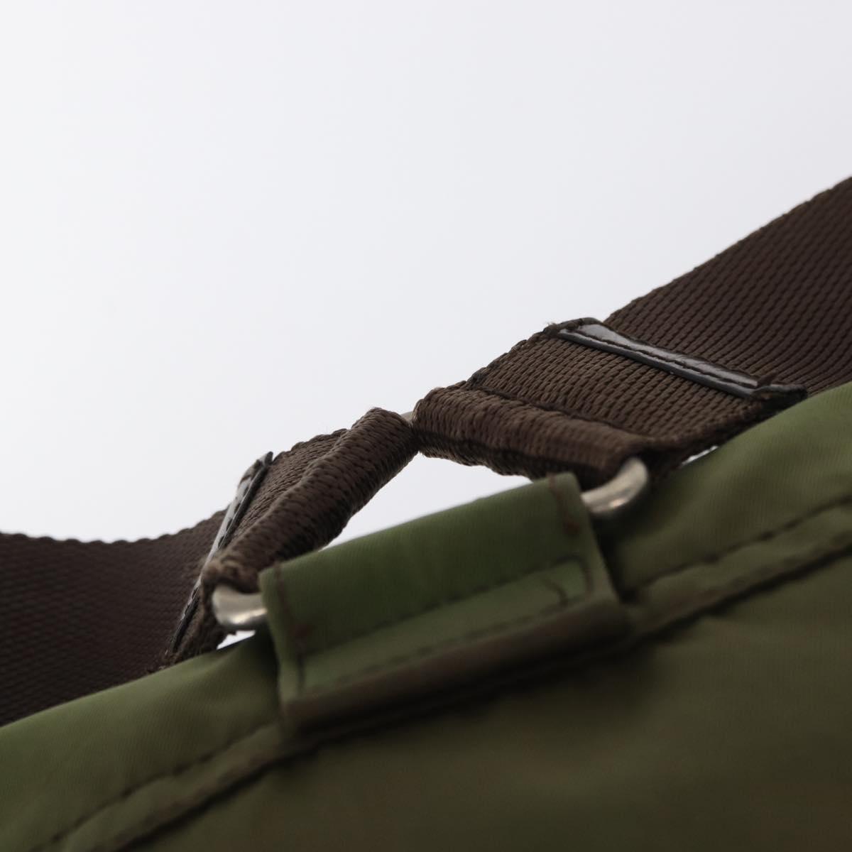 PRADA Backpack Nylon Khaki Silver Auth 152889