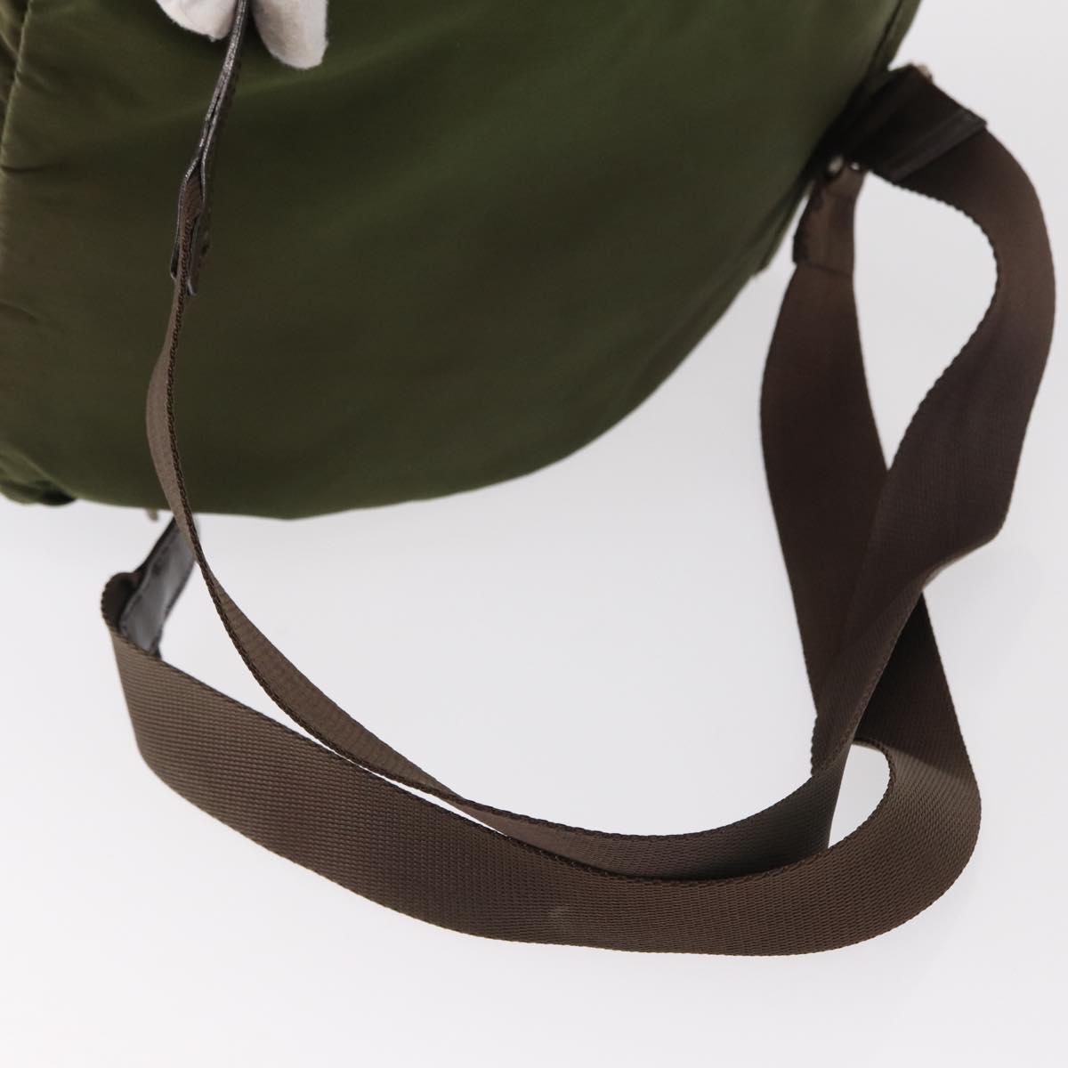 PRADA Backpack Nylon Khaki Silver Auth 152889