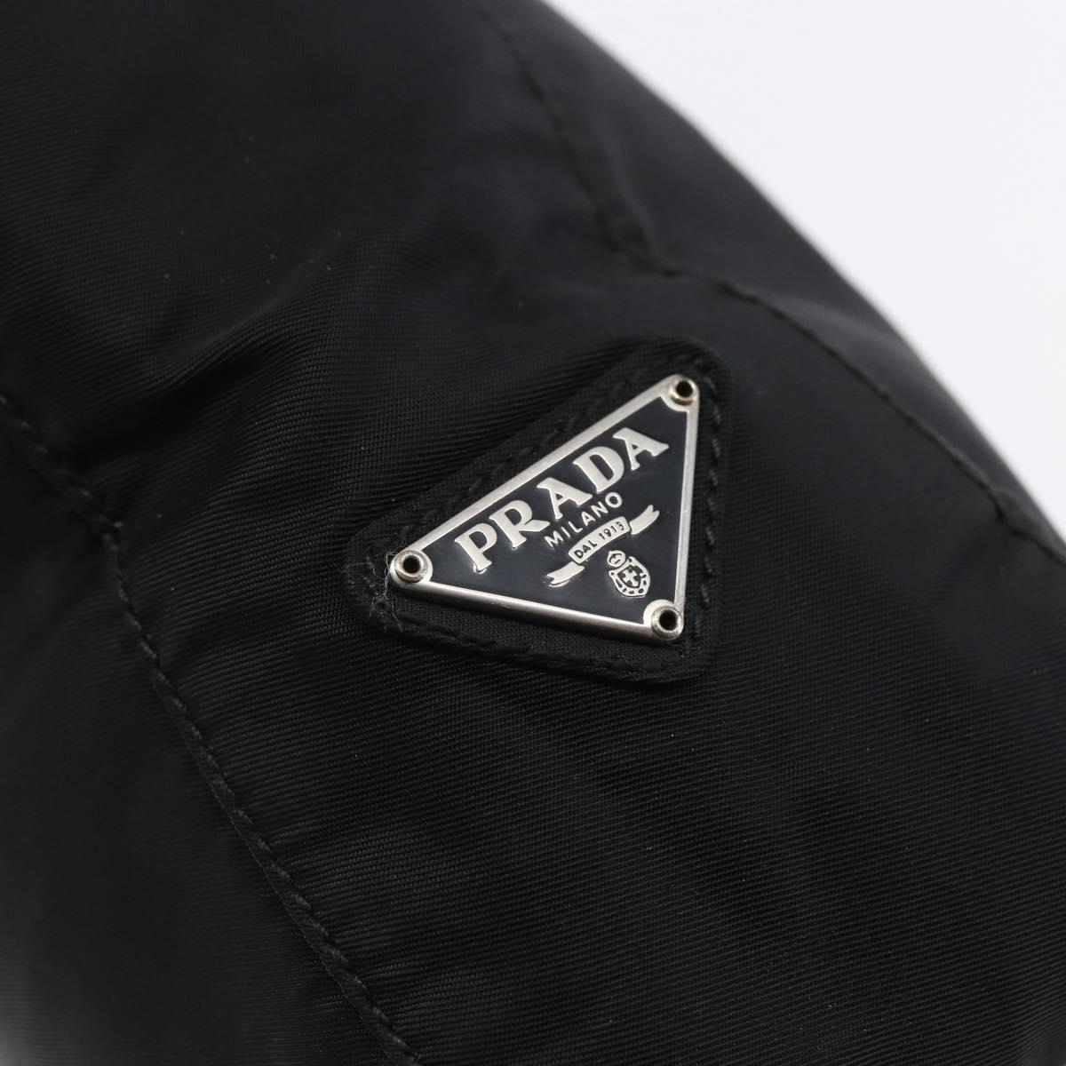 PRADA Shoulder Bag Nylon Plastic Black Silver Auth 152891