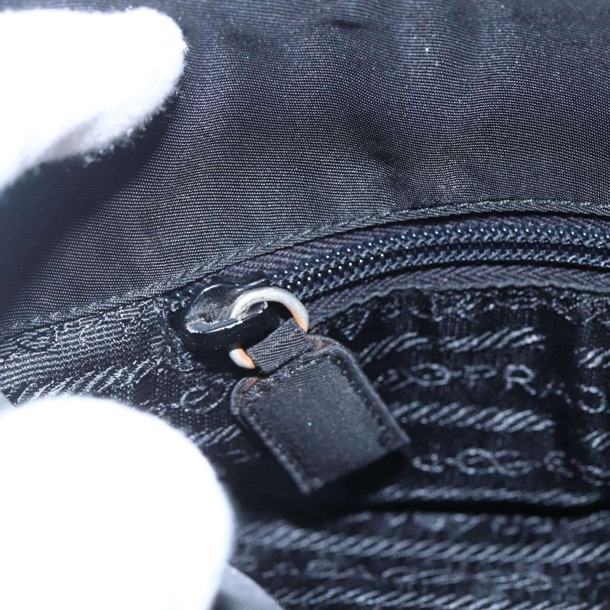 PRADA Shoulder Bag Nylon Plastic Black Silver Auth 152891