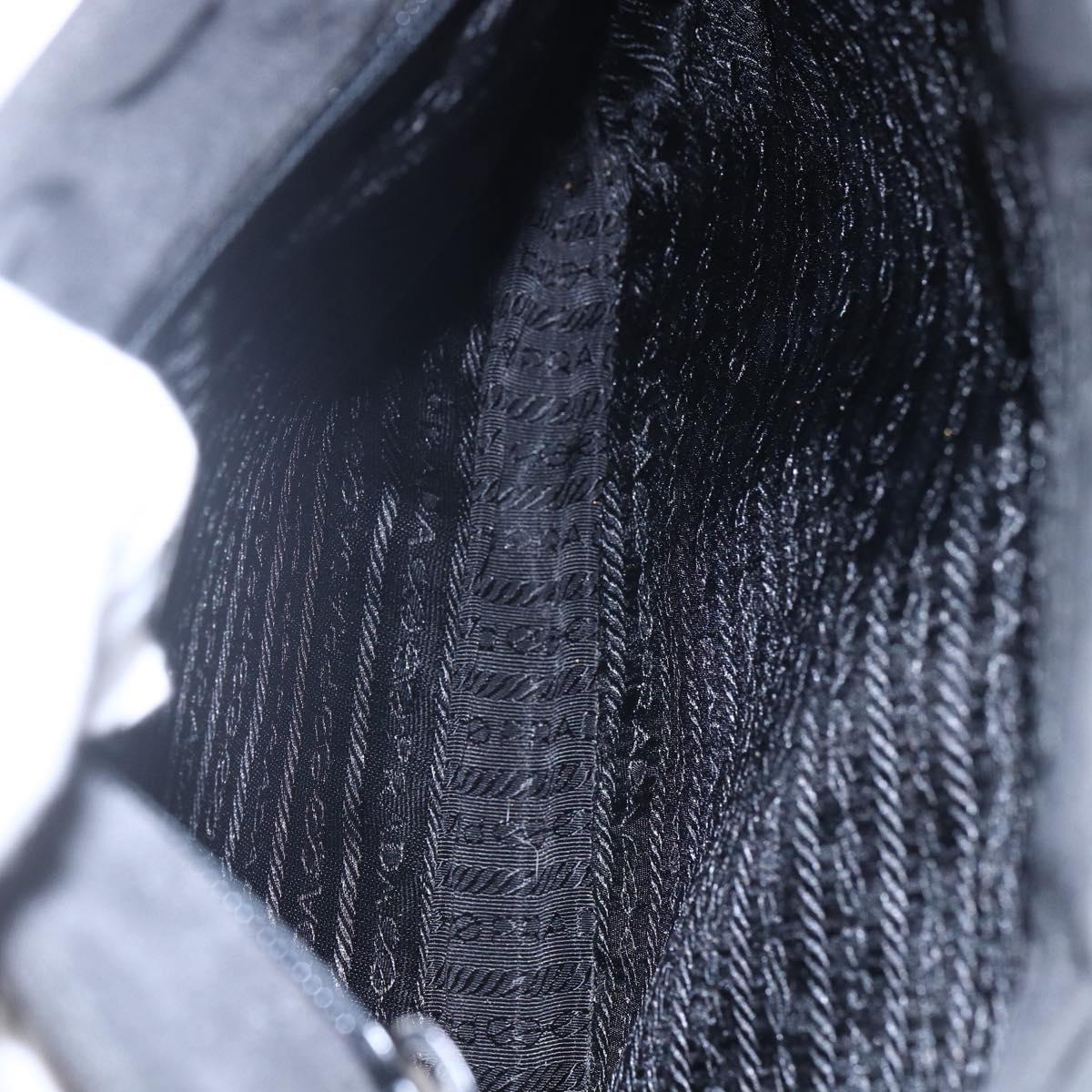 PRADA Shoulder Bag Nylon Plastic Black Silver Auth 152891