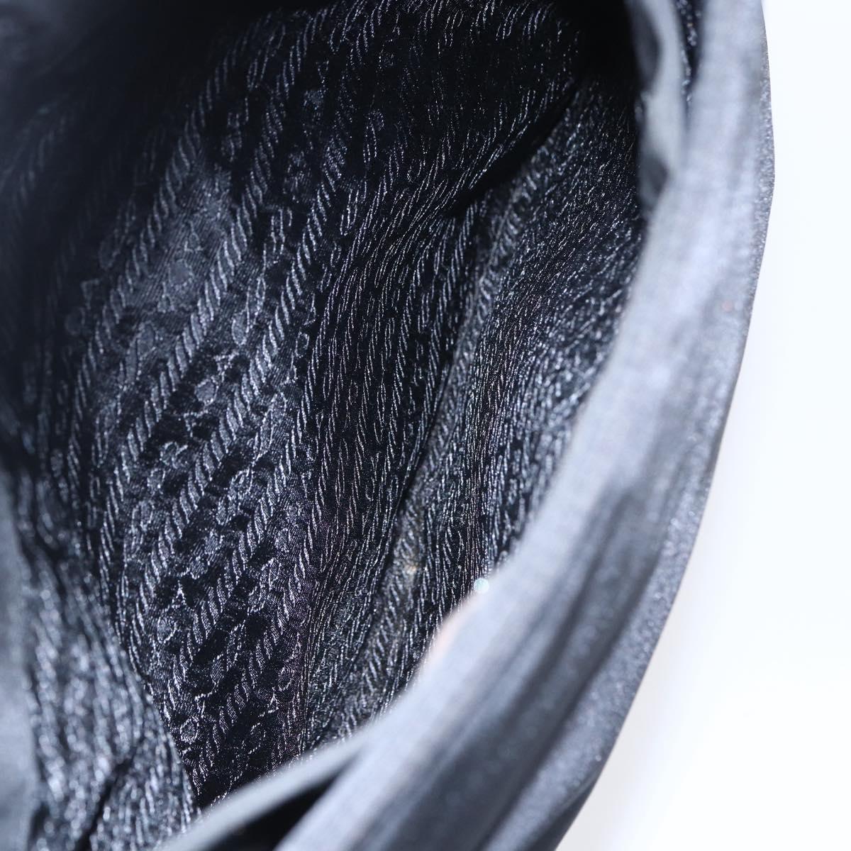 PRADA Shoulder Bag Nylon Plastic Black Silver Auth 152891