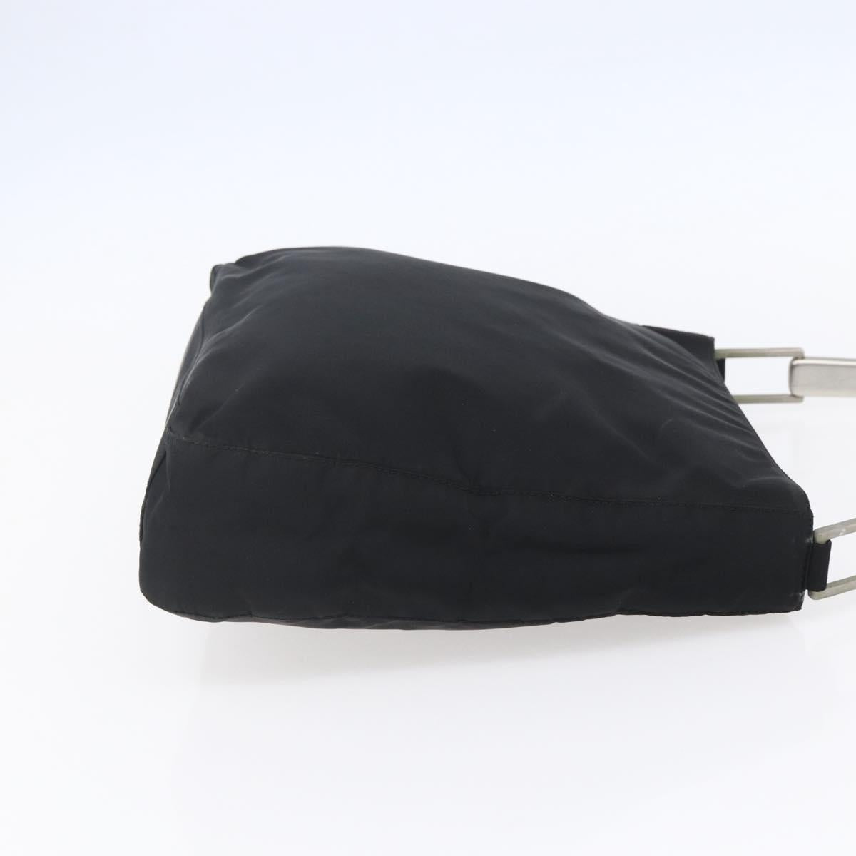 PRADA Shoulder Bag Nylon Plastic Black Silver Auth 152891