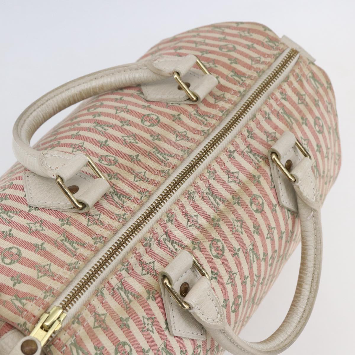 LOUIS VUITTON Monogram Mini Lin Croisette Speedy 30 Bag Pink M95501 Auth 152894