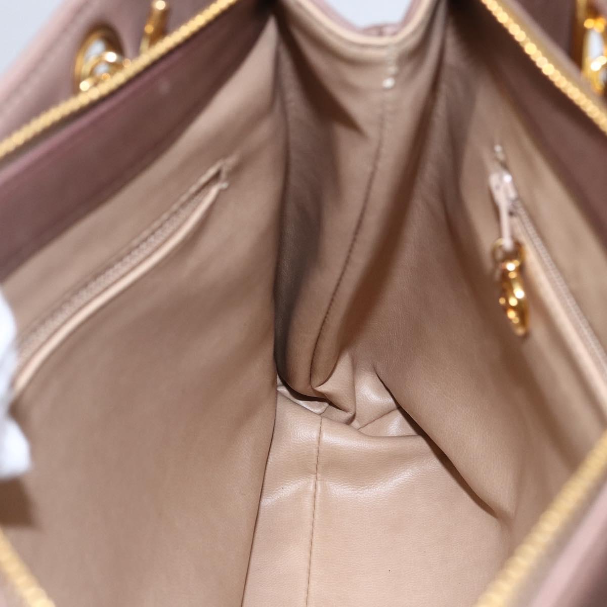 CHANEL Here Chain Shoulder Bag Lamb Skin Beige Gold CC Auth 152897A