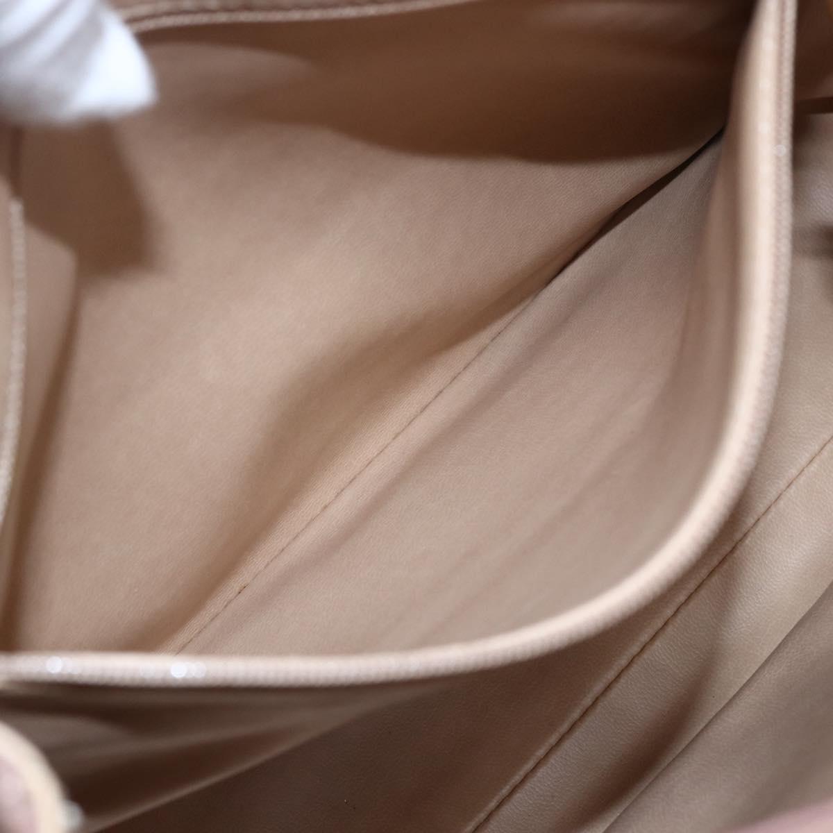 CHANEL Here Chain Shoulder Bag Lamb Skin Beige Gold CC Auth 152897