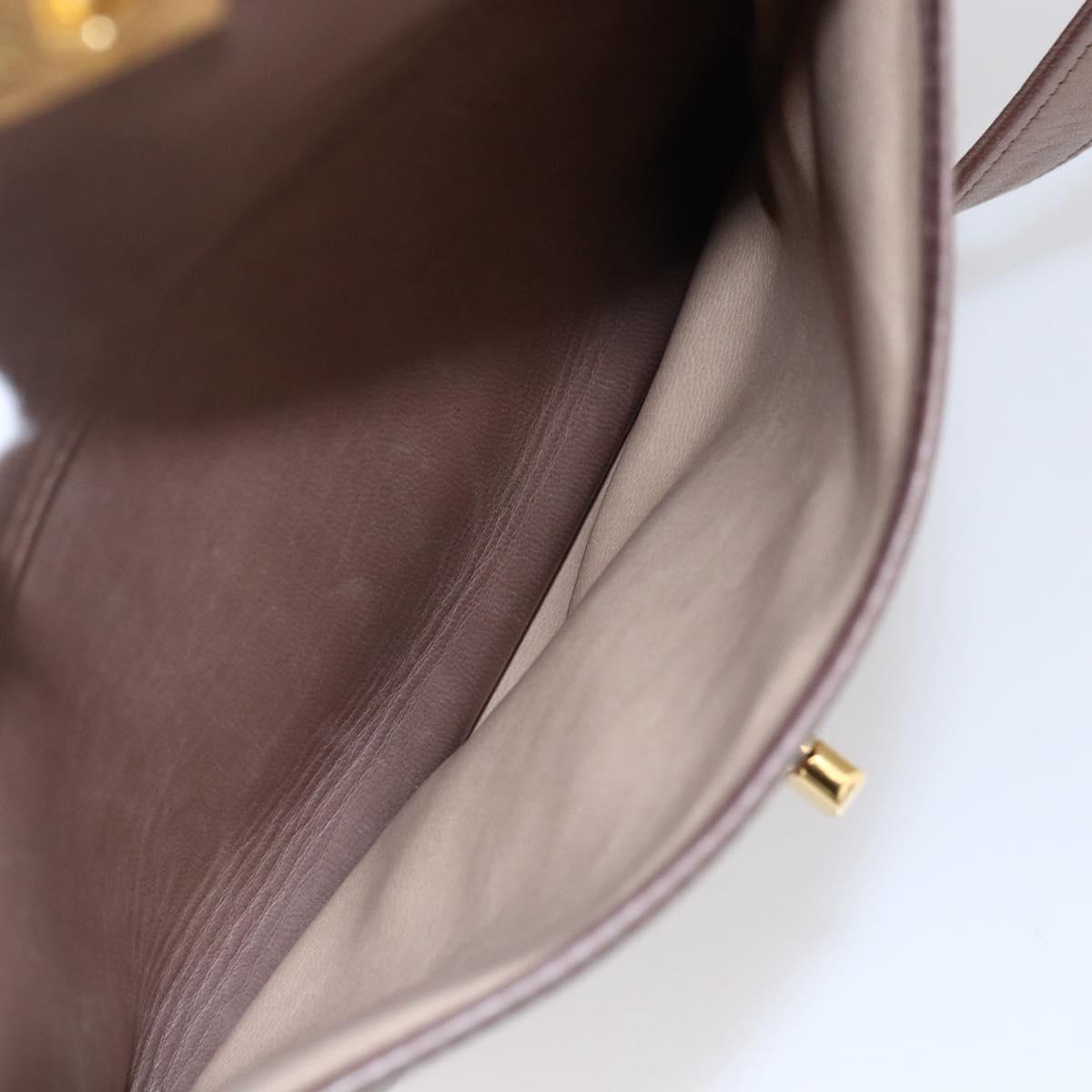 CHANEL Here Chain Shoulder Bag Lamb Skin Beige Gold CC Auth 152897