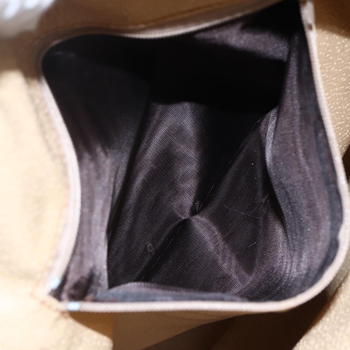 GUCCI GG Supreme Shoulder Bag PVC Beige Gold Auth 152905