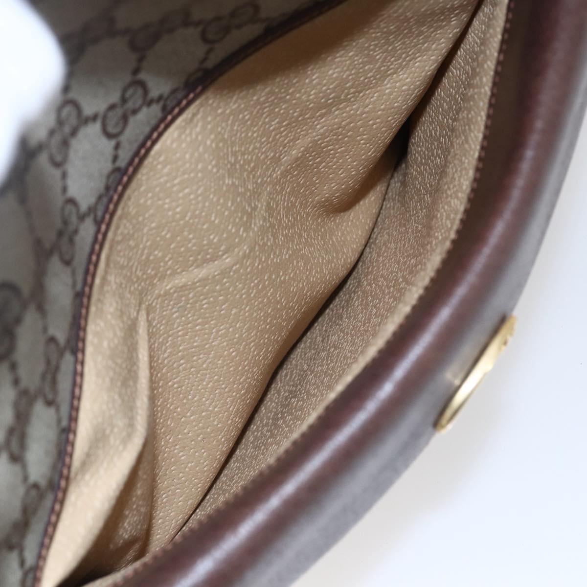 GUCCI GG Supreme Shoulder Bag PVC Beige Gold Auth 152905