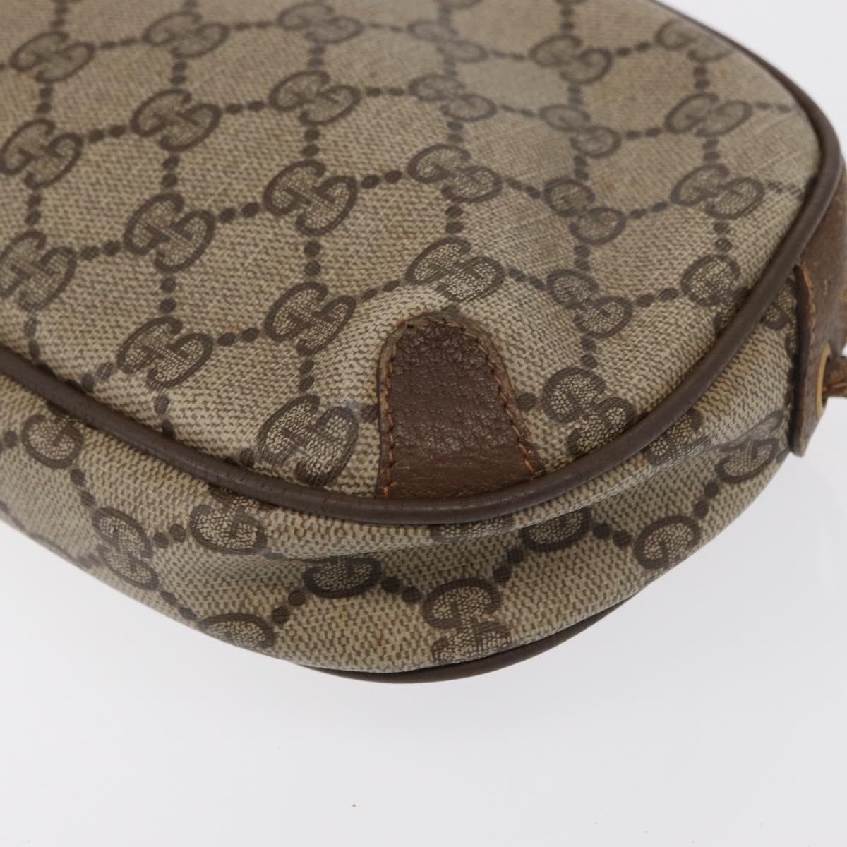 GUCCI GG Supreme Web Sherry Line Bag PVC Beige Gold 89 02 066 Auth 152906