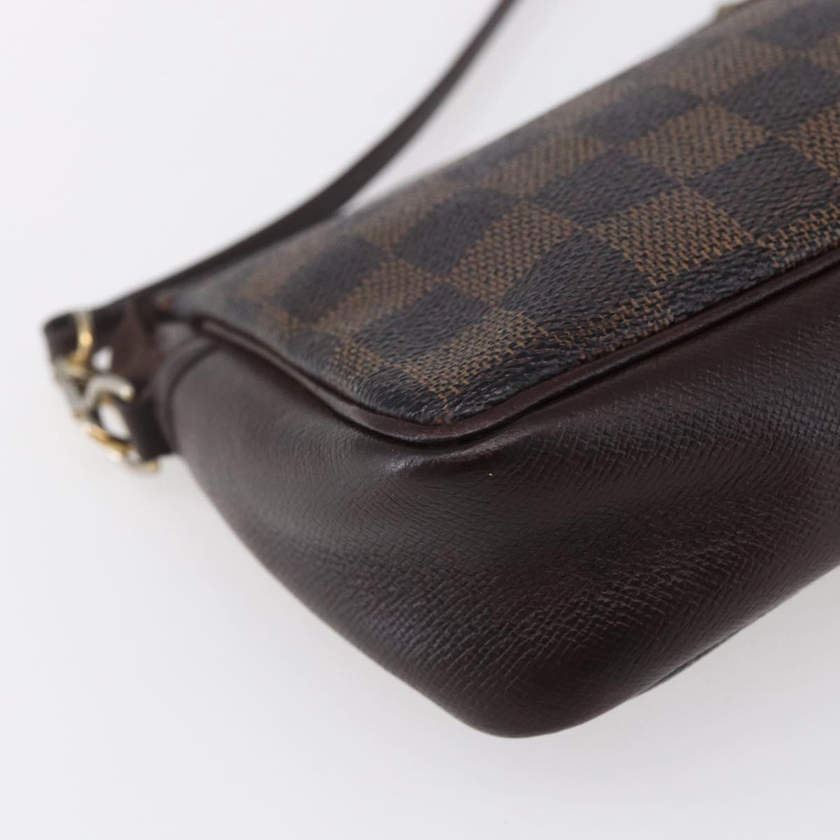 LOUIS VUITTON Damier Ebene Trousse makeup Pouch N51982 LV Auth 152914