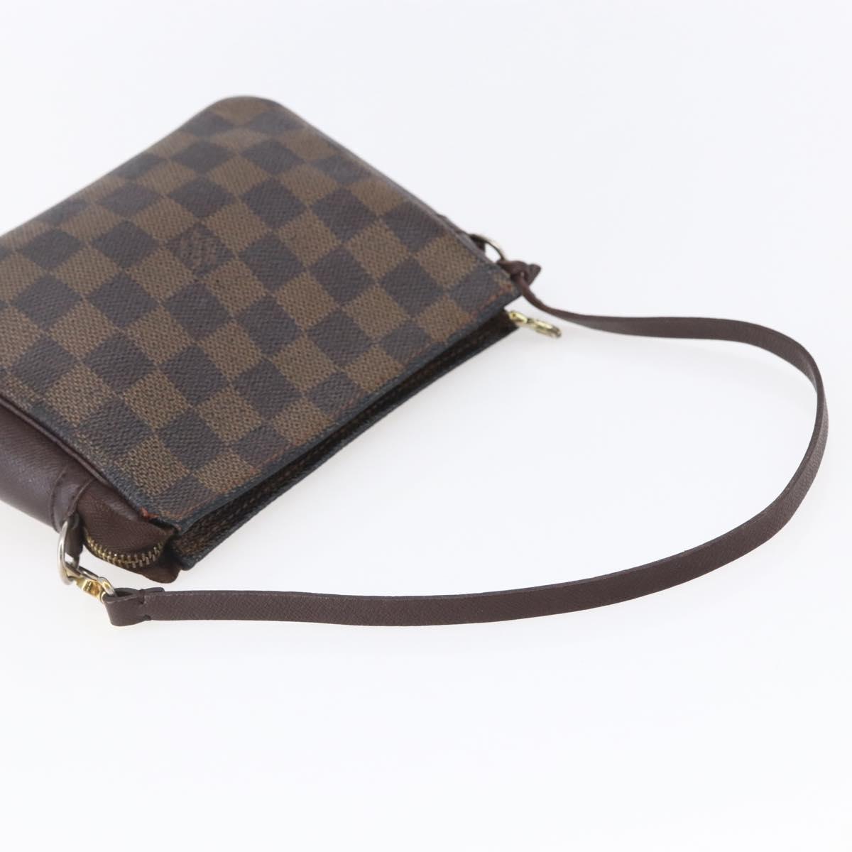 LOUIS VUITTON Damier Ebene Trousse makeup Pouch N51982 LV Auth 152914