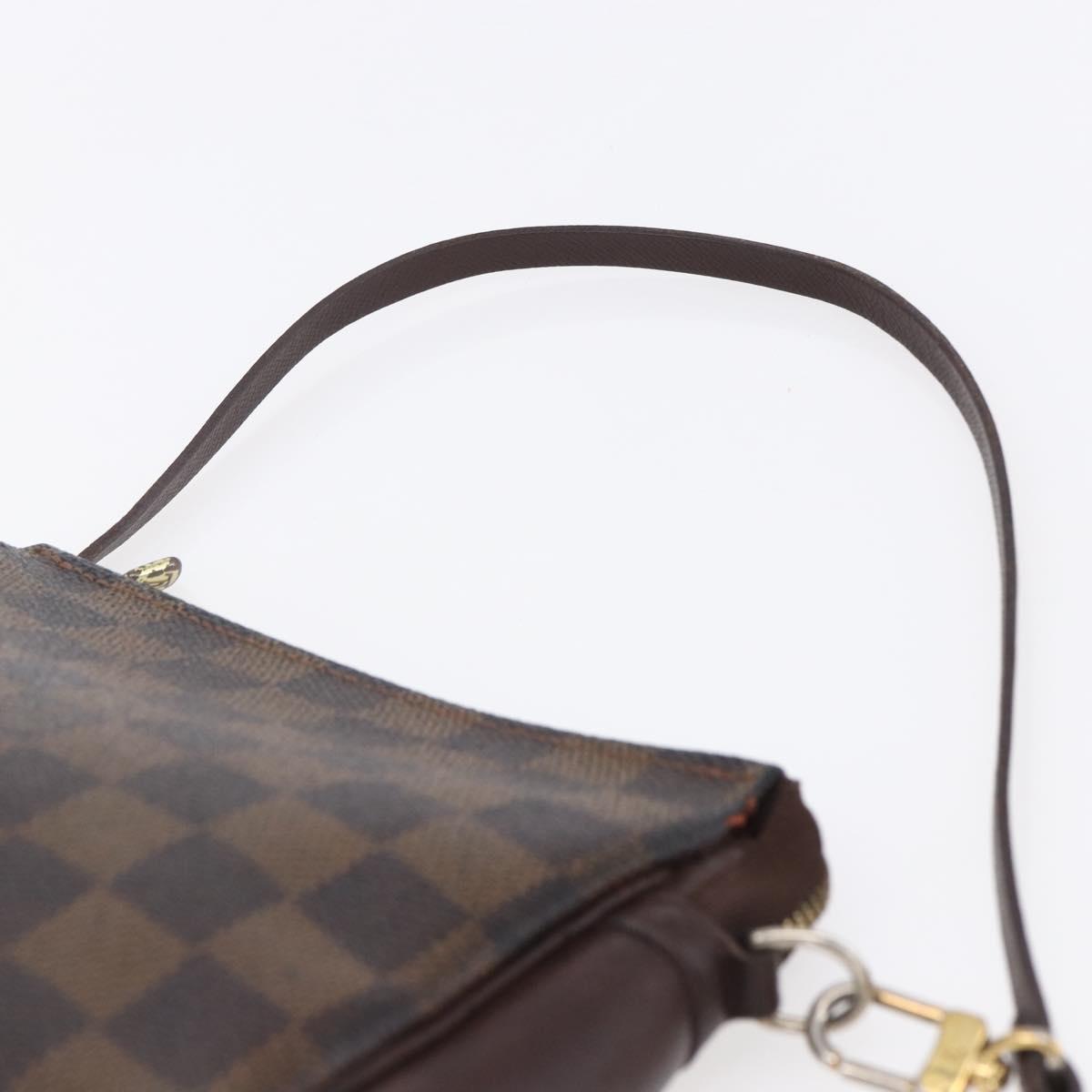 LOUIS VUITTON Damier Ebene Trousse makeup Pouch N51982 LV Auth 152914
