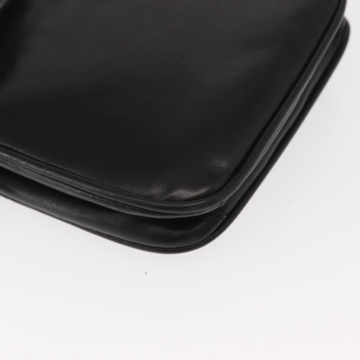 CHANEL COCO Mark Matelasse Waist Bag Leather Black Gold CC Auth 152921