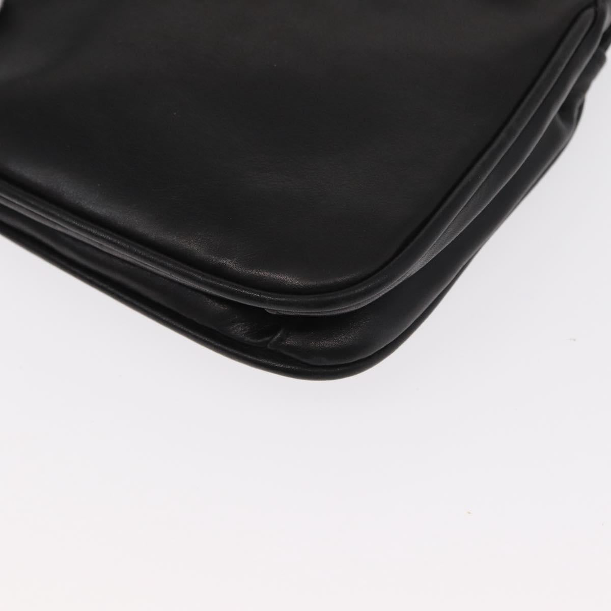 CHANEL COCO Mark Matelasse Waist Bag Leather Black Gold CC Auth 152921