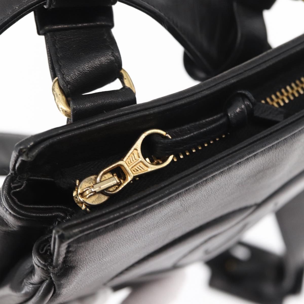 CHANEL COCO Mark Matelasse Waist Bag Leather Black Gold CC Auth 152921