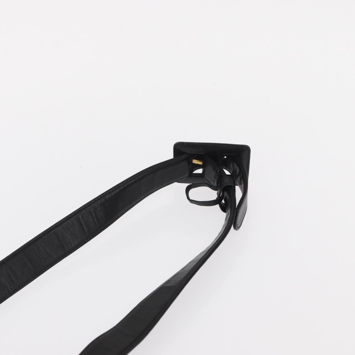 CHANEL COCO Mark Matelasse Waist Bag Leather Black Gold CC Auth 152921