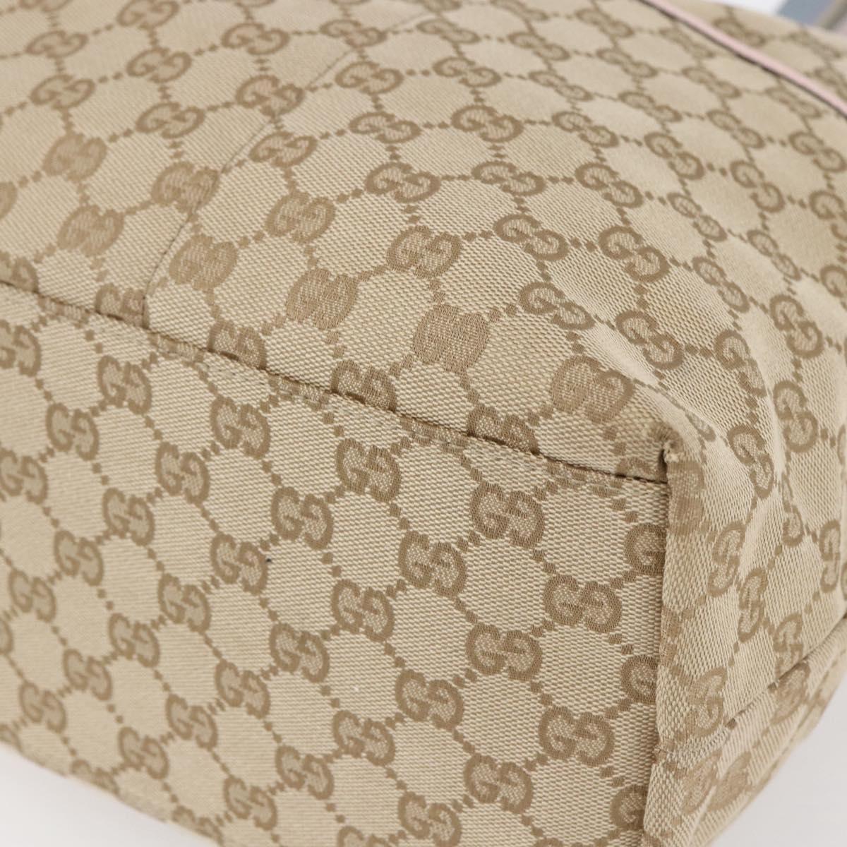 GUCCI GG Canvas Tote Bag Beige Gold 155524 Auth 152928
