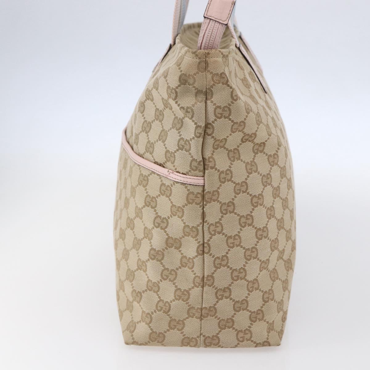 GUCCI GG Canvas Tote Bag Beige Gold 155524 Auth 152928