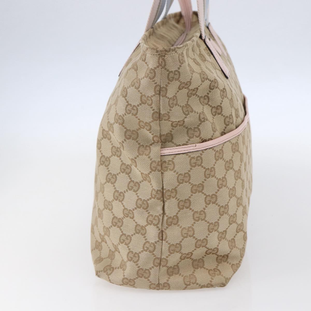 GUCCI GG Canvas Tote Bag Beige Gold 155524 Auth 152928