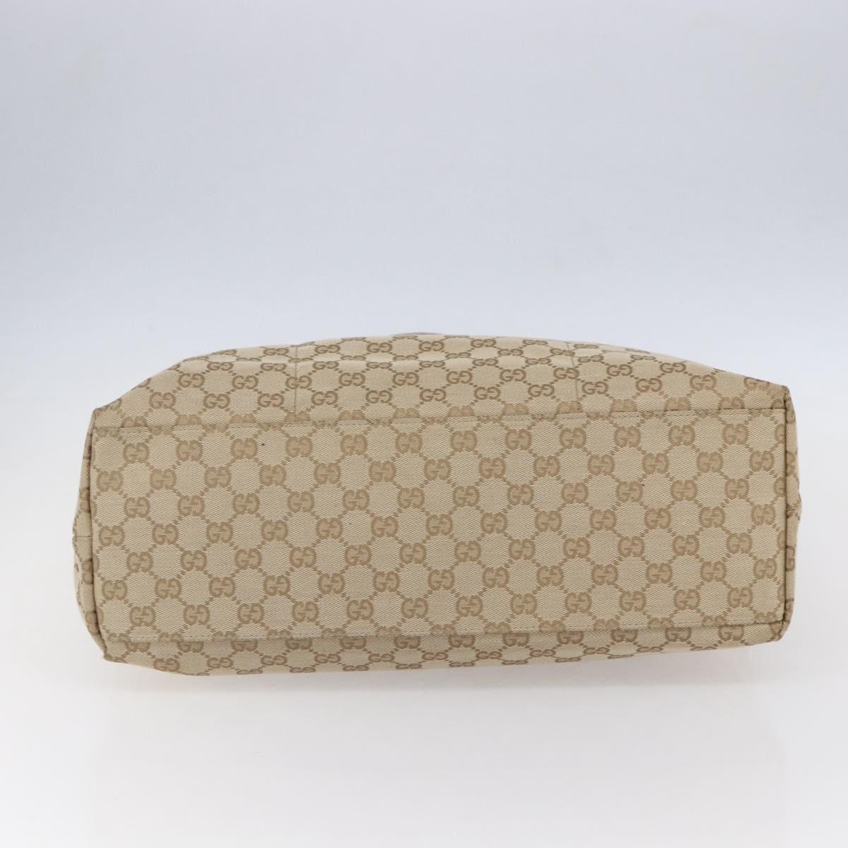 GUCCI GG Canvas Tote Bag Beige Gold 155524 Auth 152928