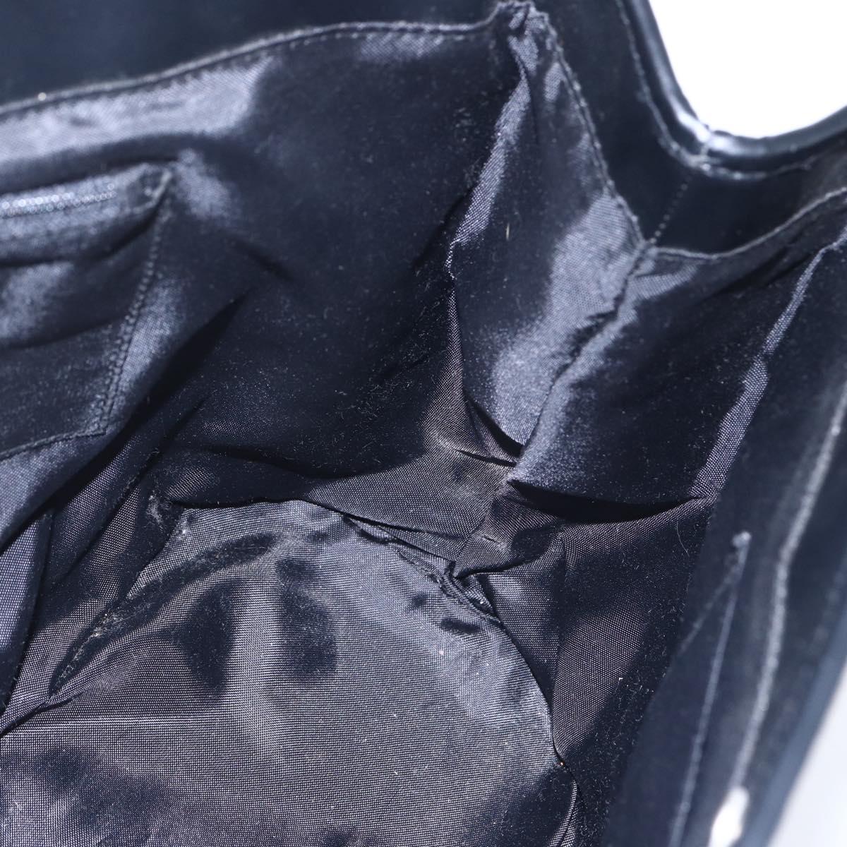 BALENCIAGA Tote Bag Canvas Leather Black Silver Auth 152929