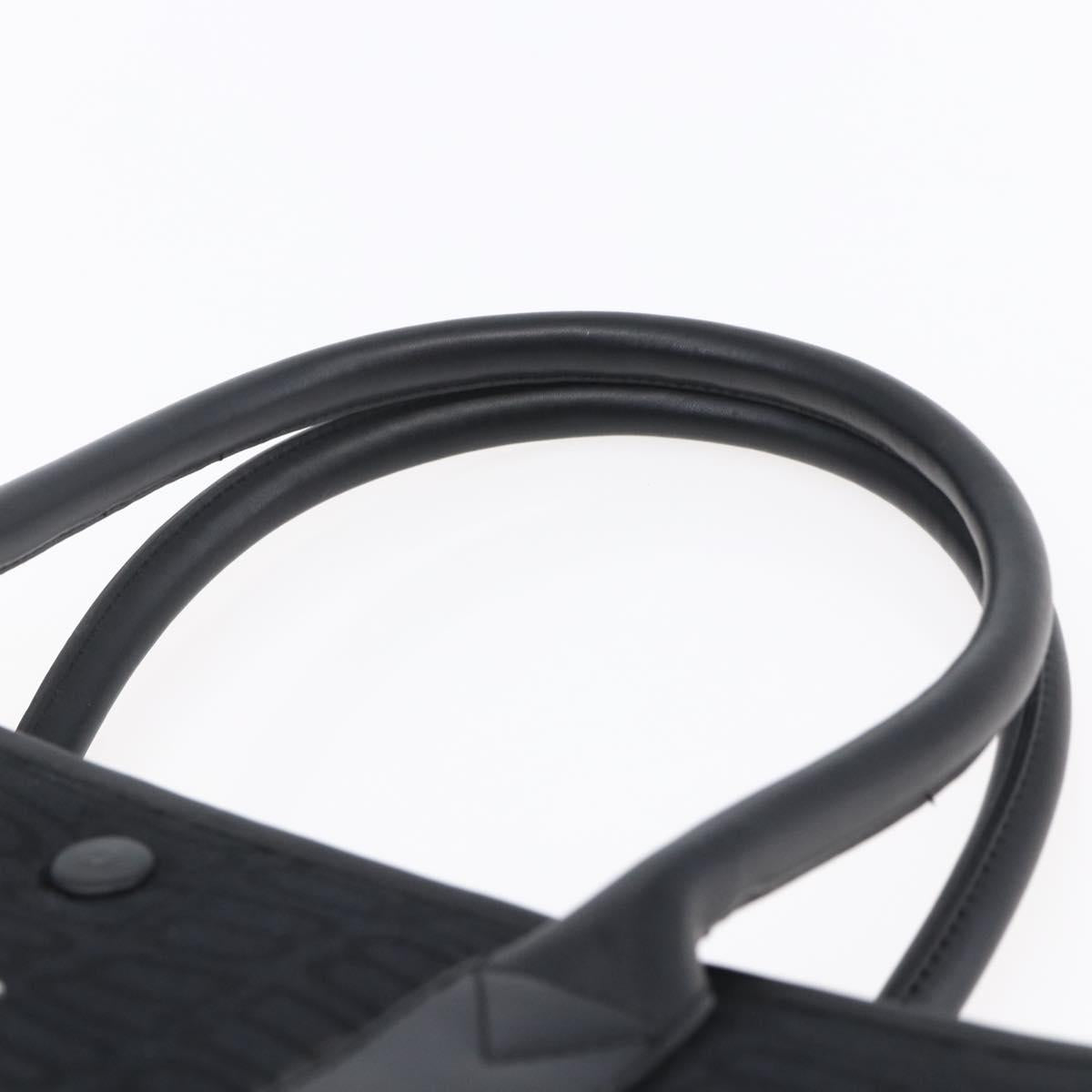 BALENCIAGA Tote Bag Canvas Leather Black Silver Auth 152929