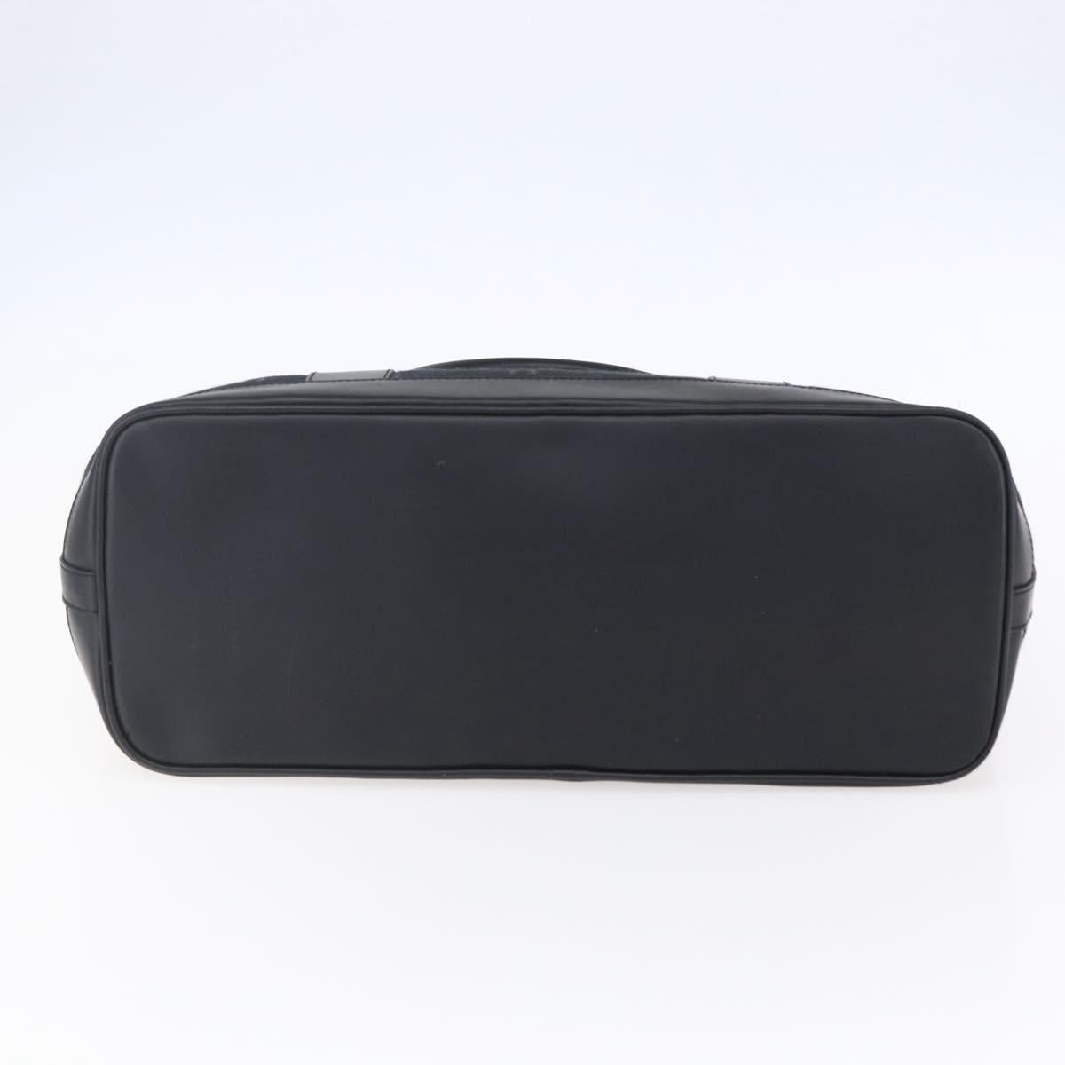 BALENCIAGA Tote Bag Canvas Leather Black Silver Auth 152929