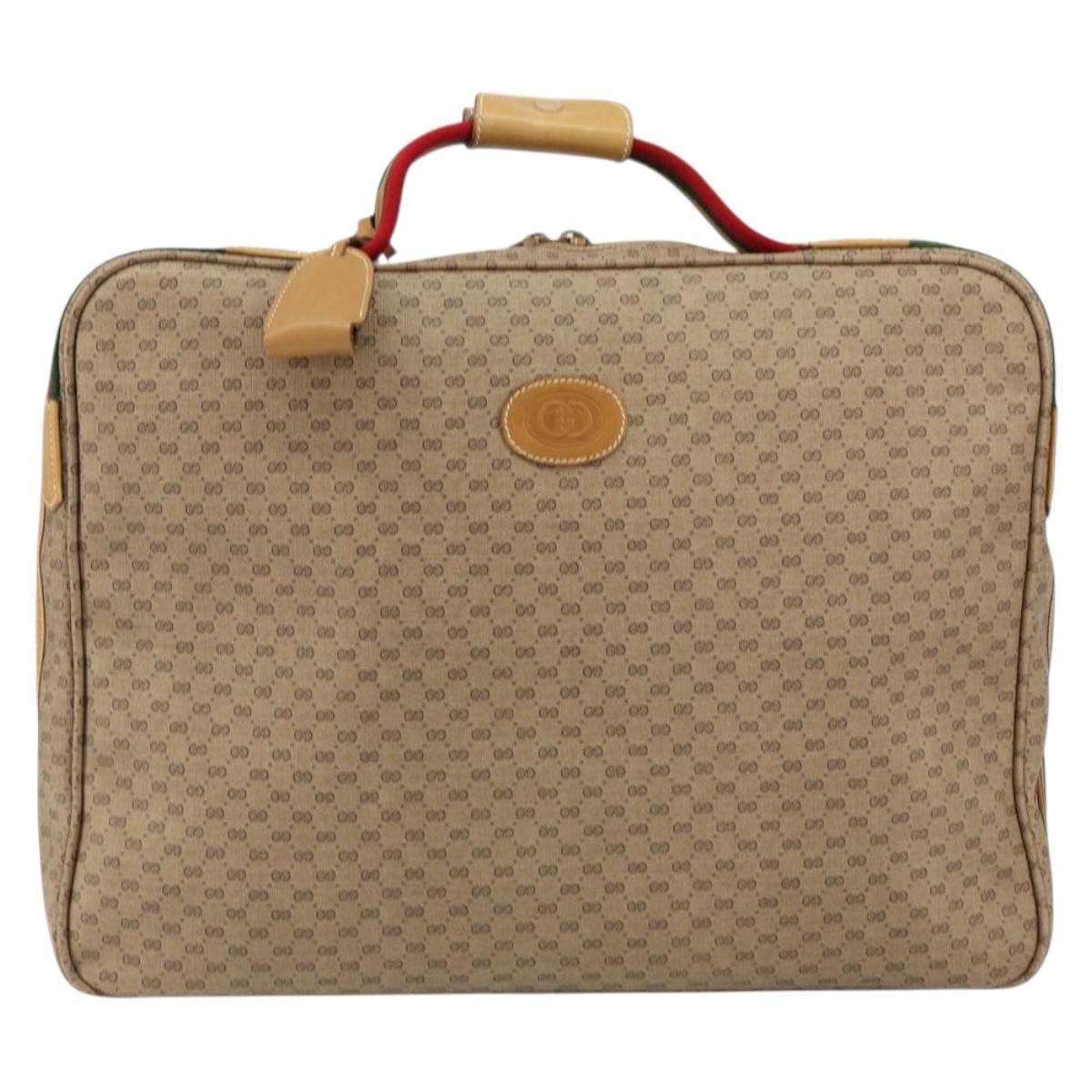 GUCCI Micro GG Supreme Web Sherry Line Bag PVC Beige 012 4864 39 Auth 152930