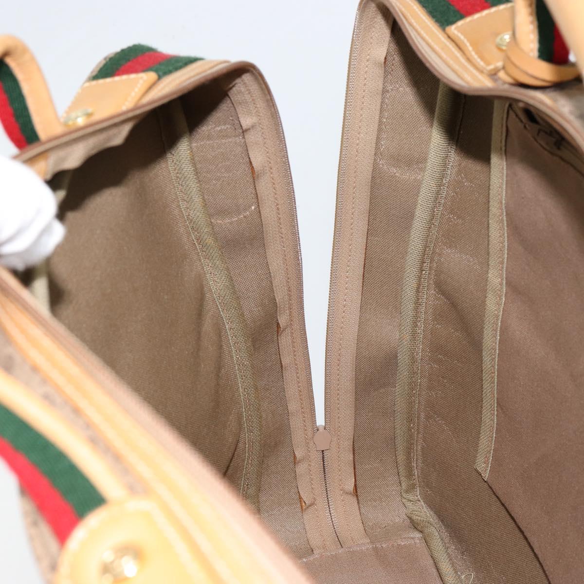 GUCCI Micro GG Supreme Web Sherry Line Bag PVC Beige 012 4864 39 Auth 152930