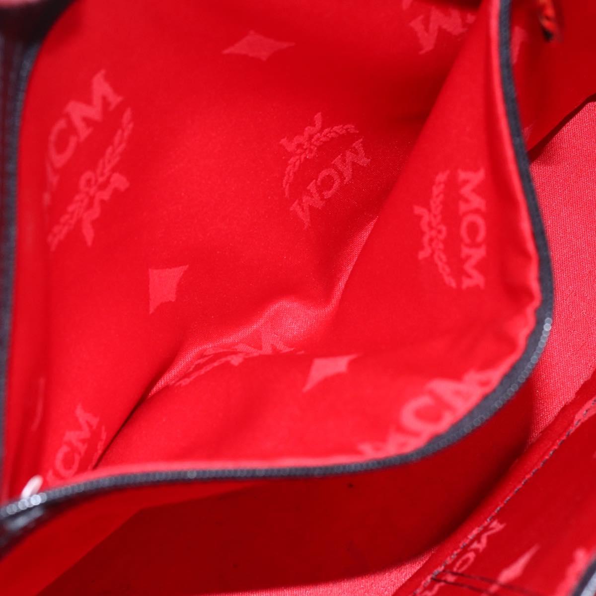 MCM Hand Bag Leather Black Gold Auth 152933