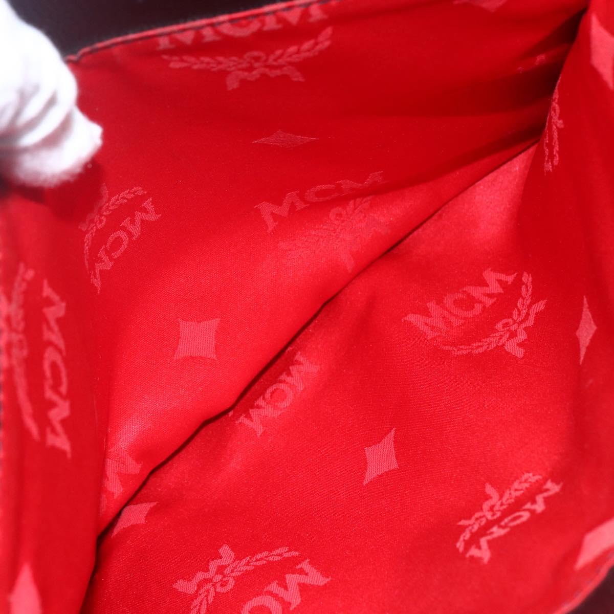 MCM Hand Bag Leather Black Gold Auth 152933