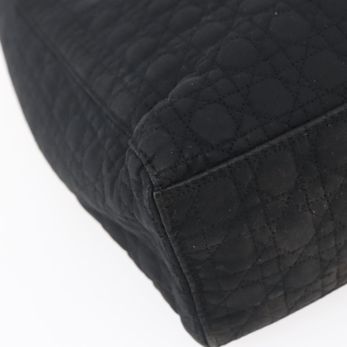 Christian Dior Lady Dior Canage Hand Bag Black Gold Auth 152936